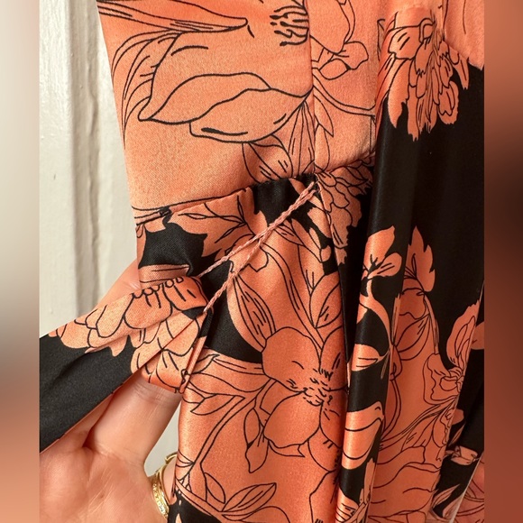 Lulu’s Tea Gardens Rusty Rose Floral Print Satin Maxi Dress - Picture 9 of 16